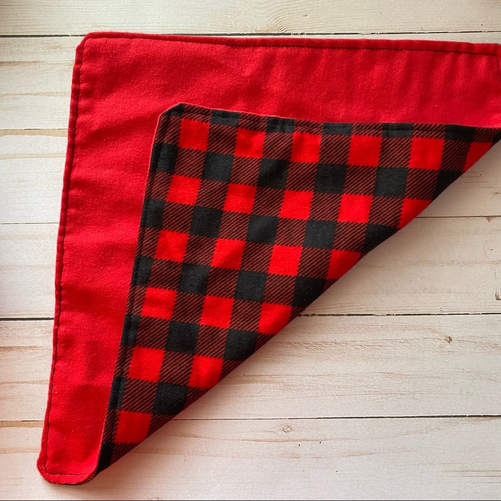 Bundle Of 6 Handmade Red & Black Buffalo Check Unpaper Towels